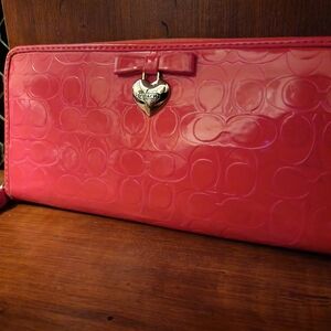 Coach Fuchsia Embossed Women's Wallet